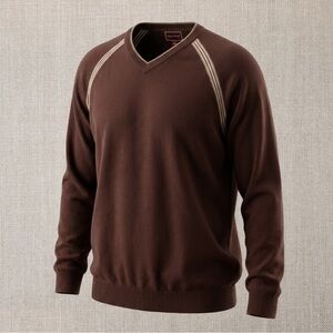 VINTAGE Tommy Hilfiger Denim Brown V-neck Sweater